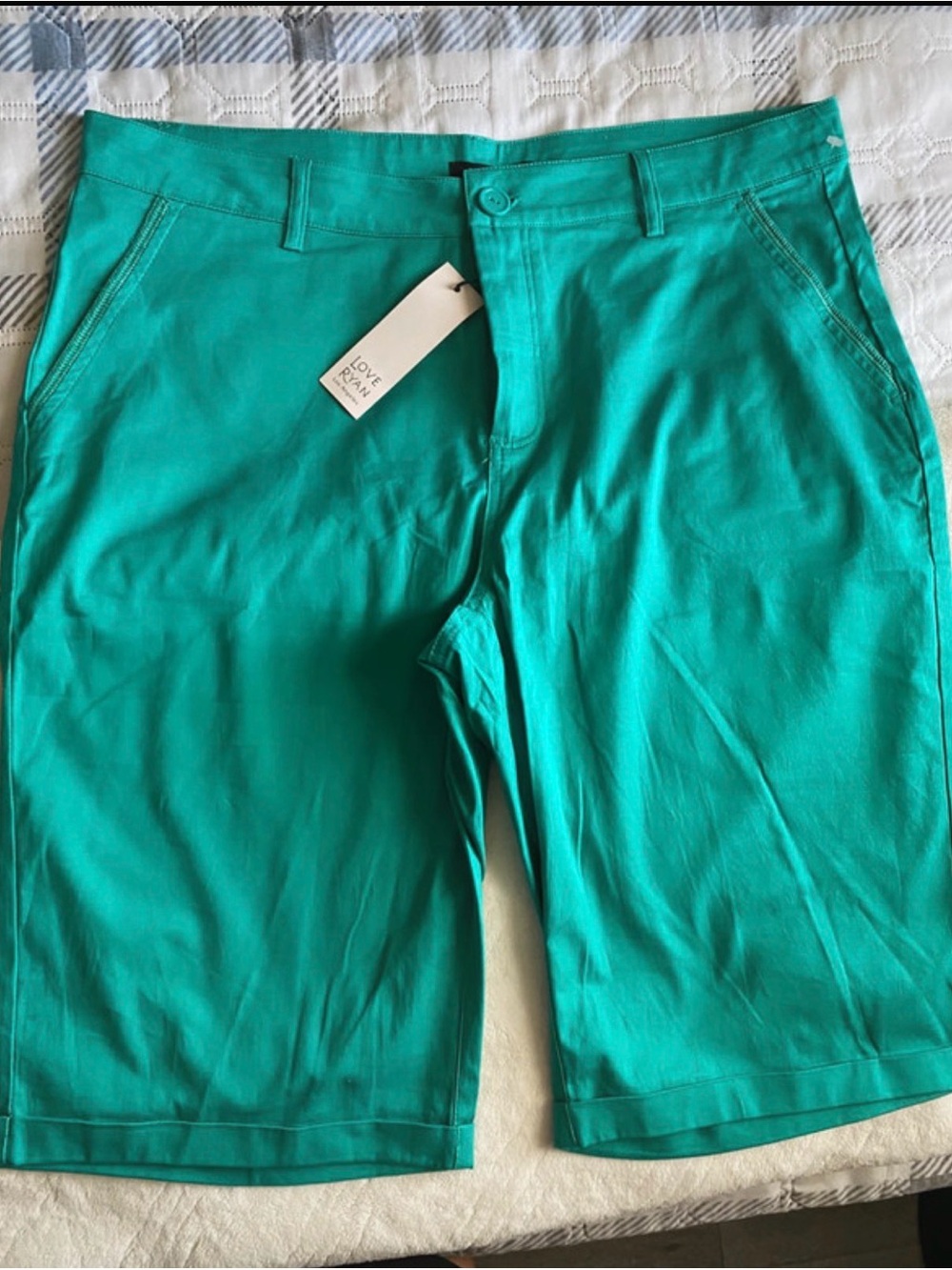 New! Love Tree Teal-Green Women’s Bermuda Shorts